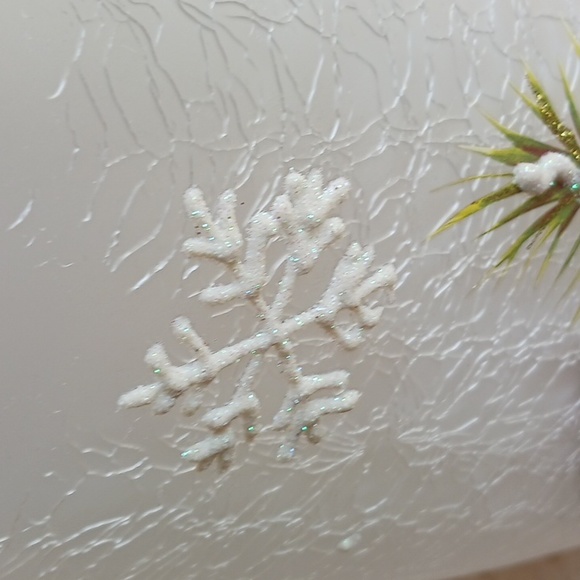 Vase 11" inch crackle glass /with cardinal,by Valeri/Qvc/w-drop In Lights - Picture 4 of 16